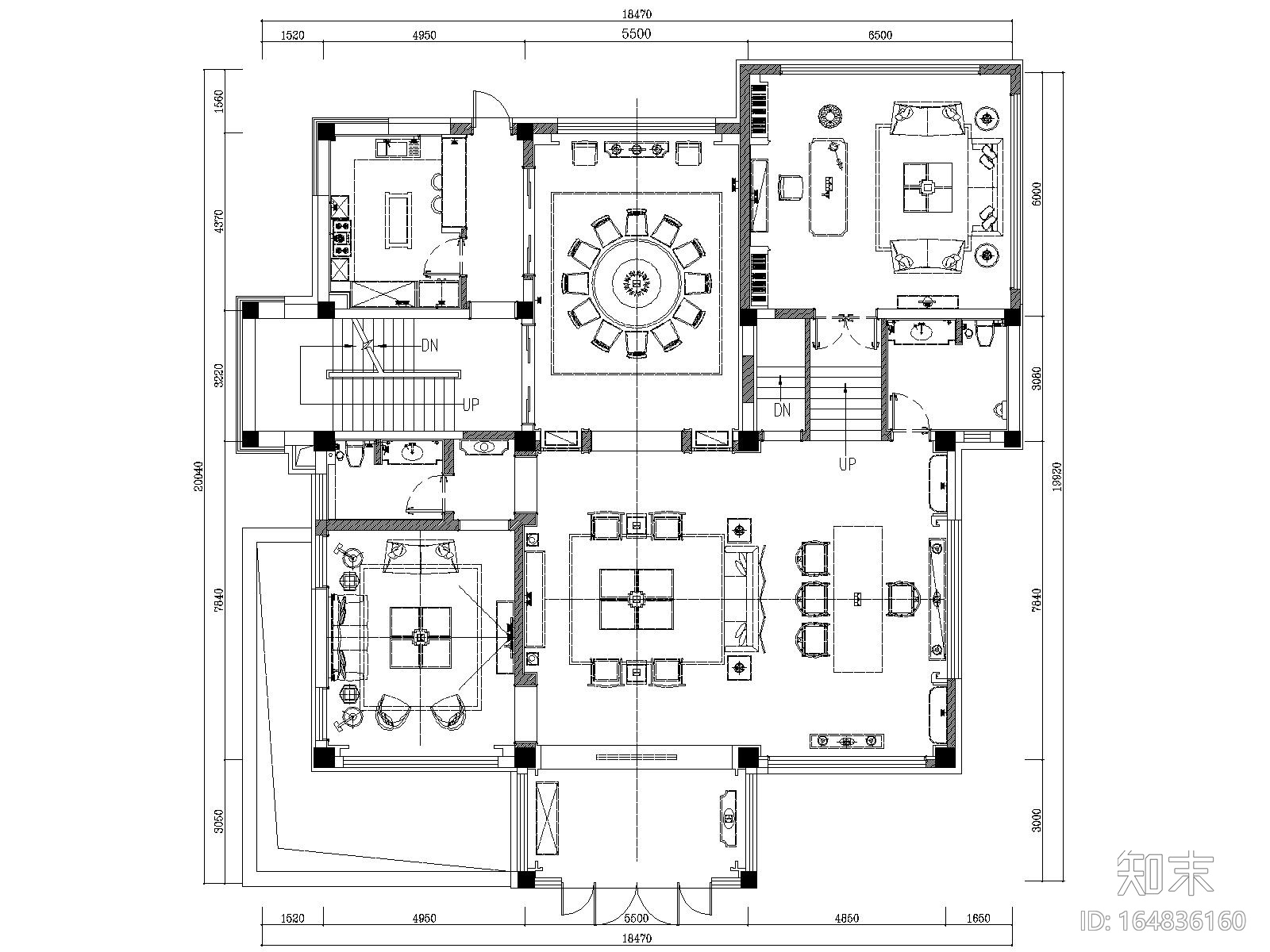 苏州中航樾玺63号古典中式别墅样板间施工图施工图下载【ID:164836160】