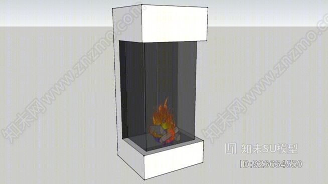 钟楼立式壁炉SU模型下载【ID:926664550】