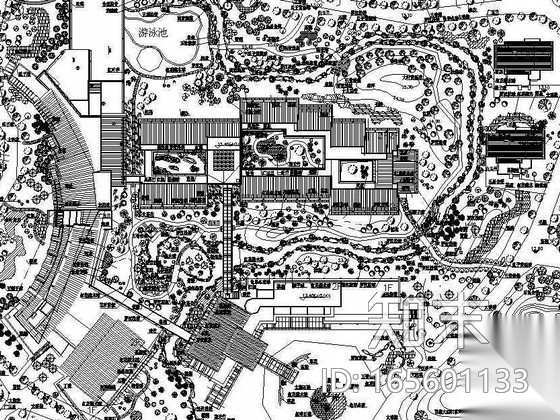 杭州某山庄环境绿化工程施工图cad施工图下载【ID:165601133】