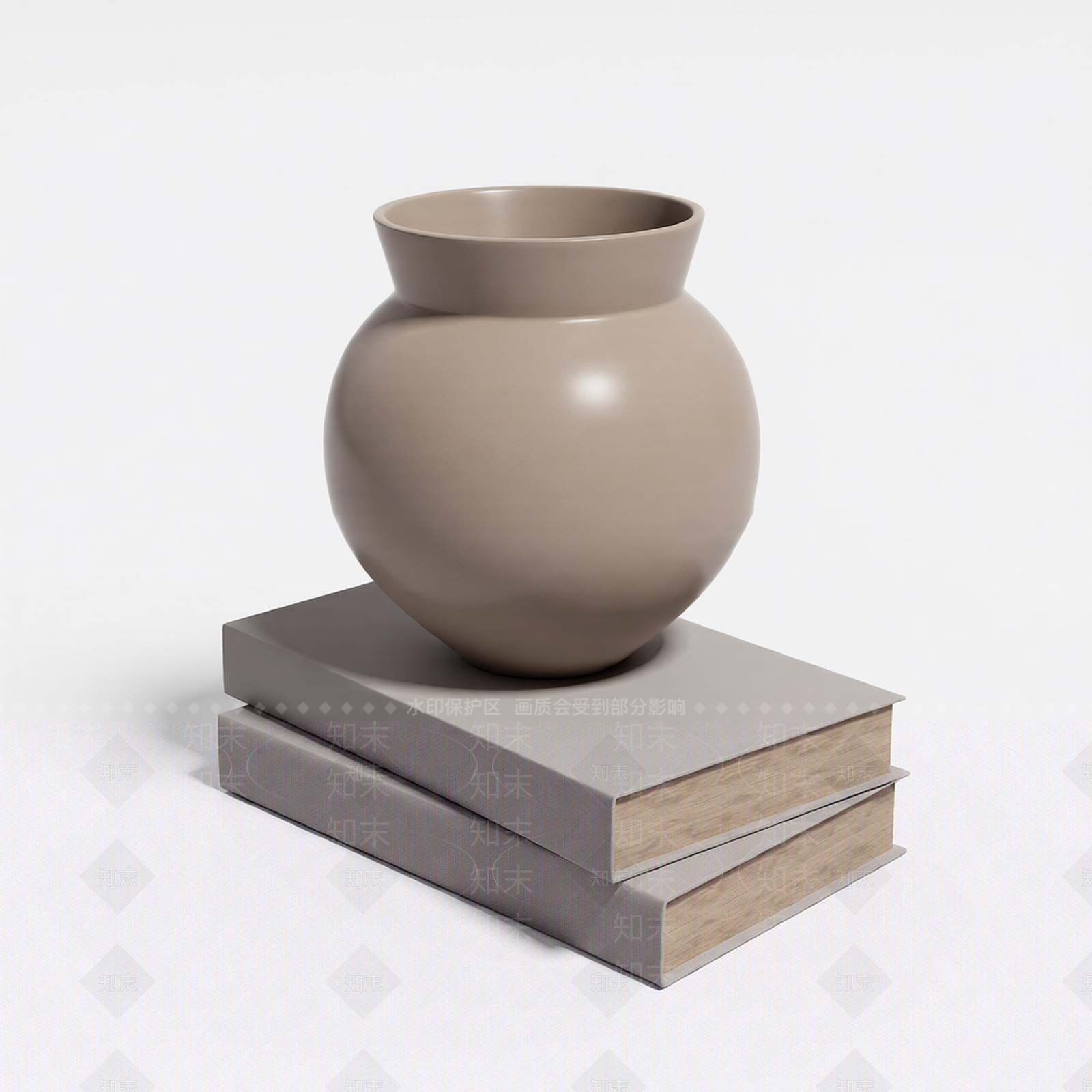 花瓶与书本组合3D模型下载【ID:1206187108】