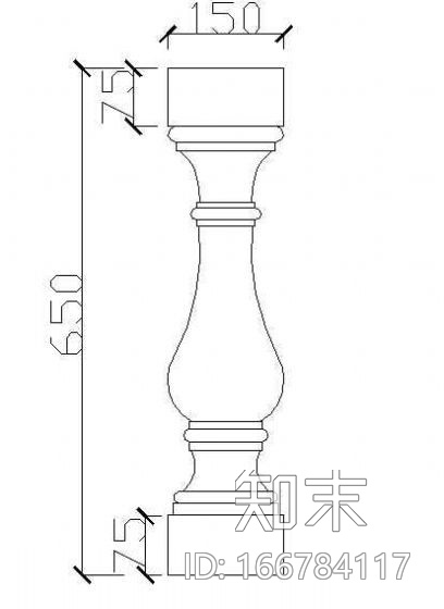 西式栏杆柱cad施工图下载【ID:166784117】