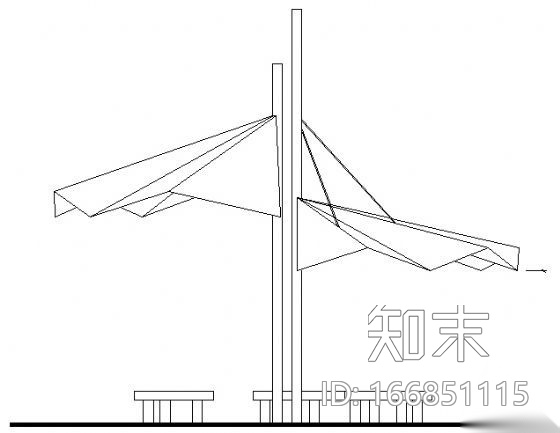 膜结构亭结构详图cad施工图下载【ID:166851115】