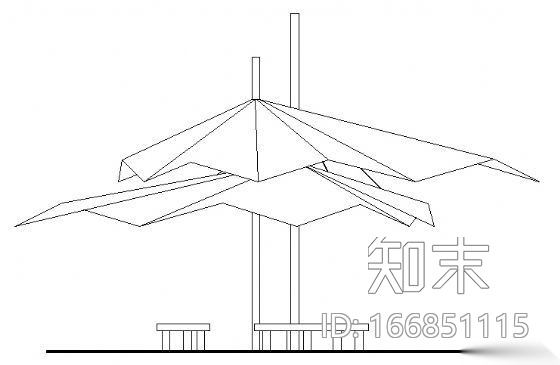 膜结构亭结构详图cad施工图下载【ID:166851115】