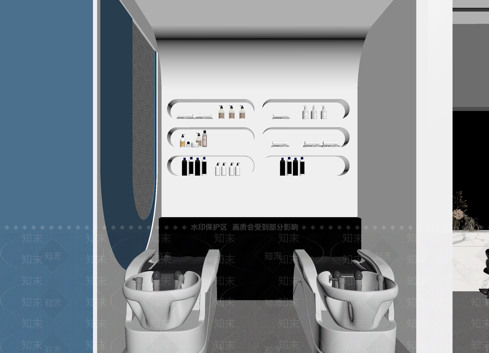 现代美发店3D模型下载【ID:1214816142】