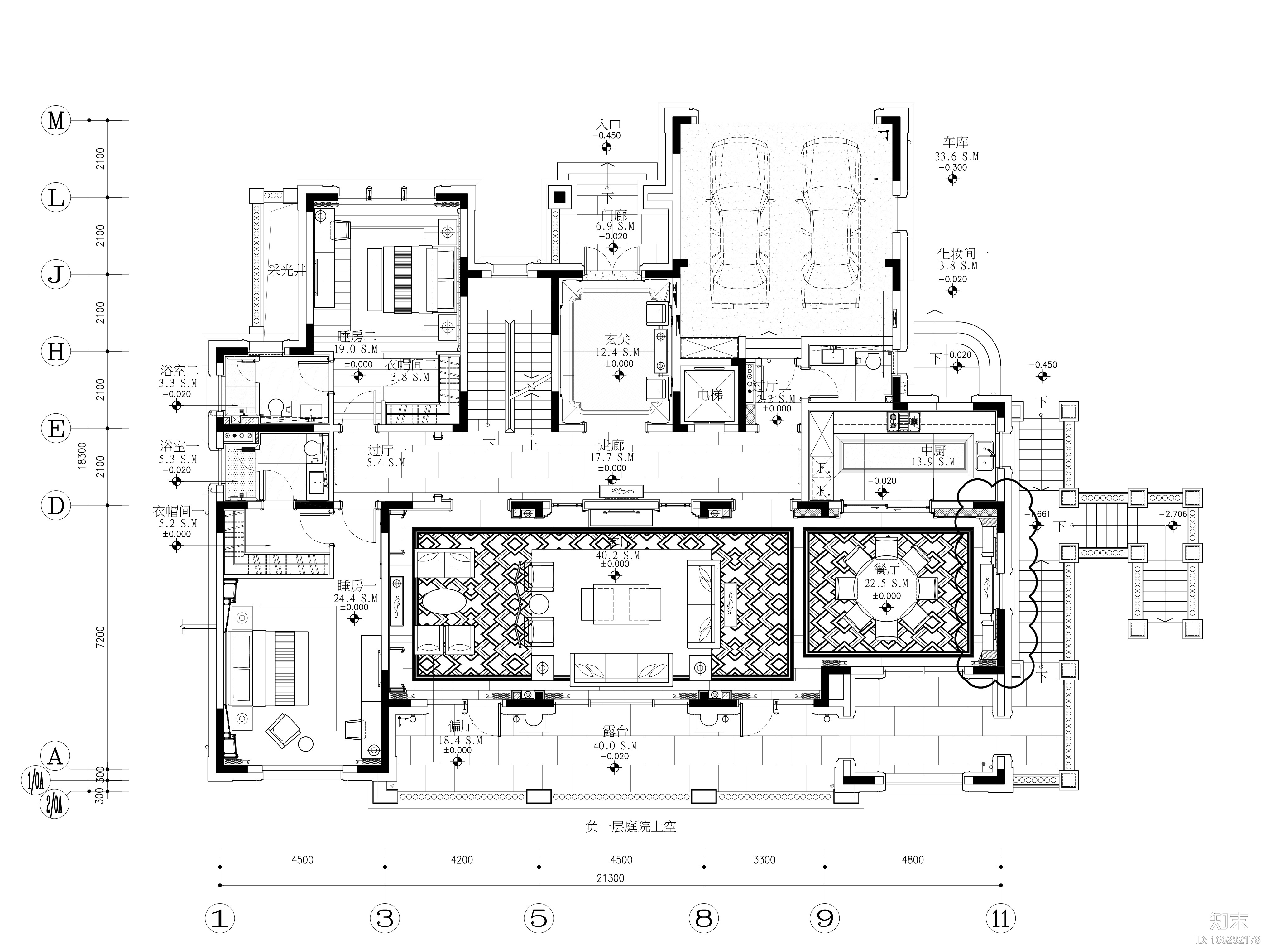 印象古滇湖景林菀五居室样板房装修施工图cad施工图下载【ID:166282178】