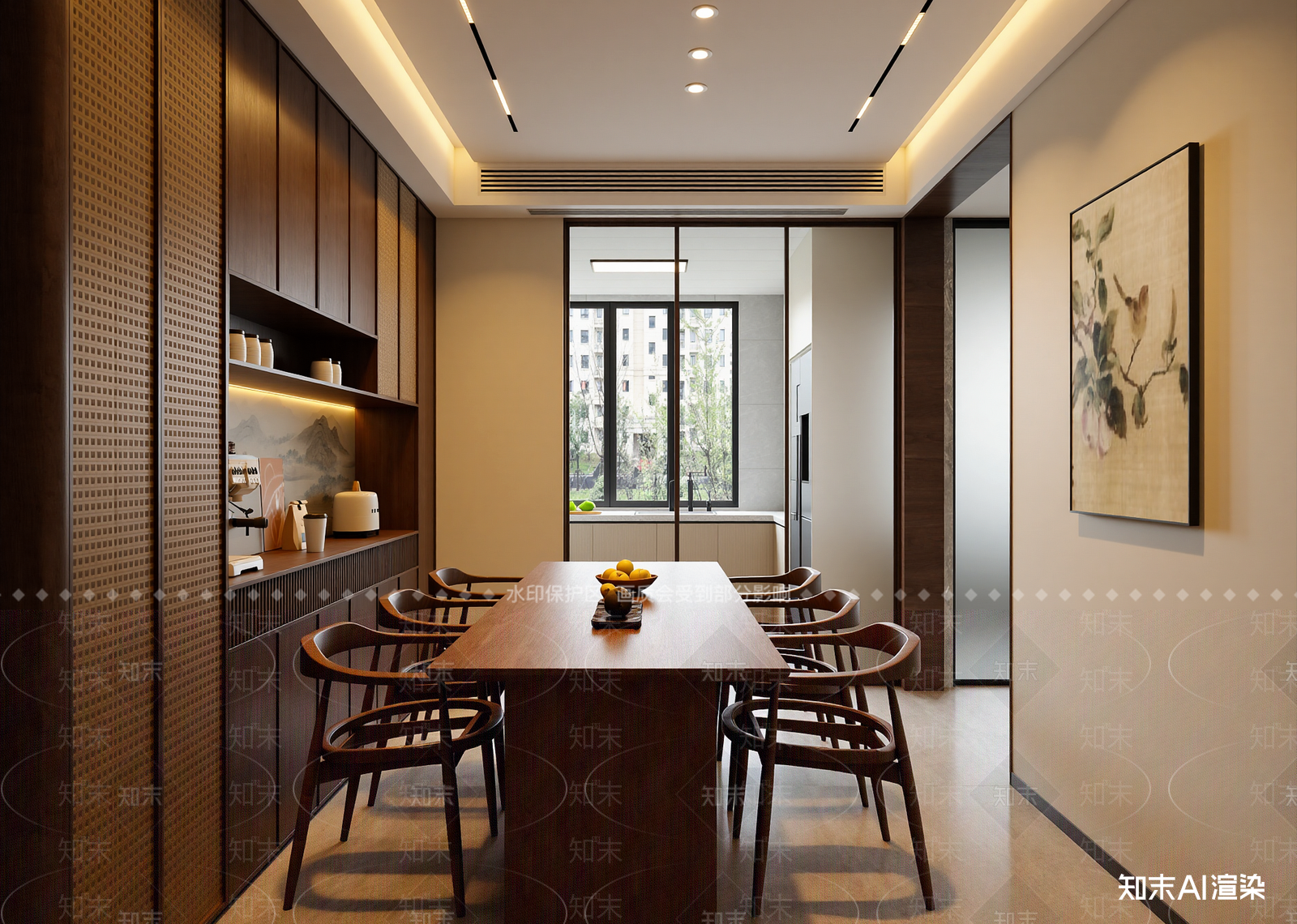 新中式家居餐厅3D模型下载【ID:1215921148】