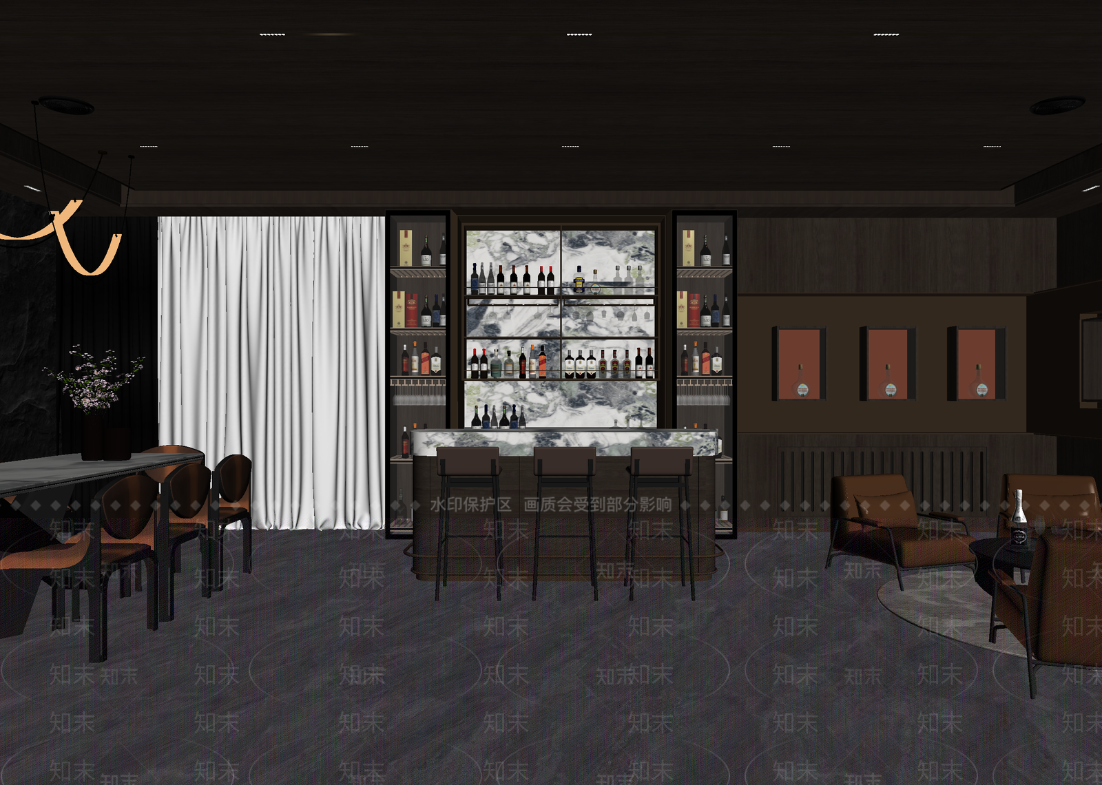 现代酒馆3D模型下载【ID:1215125449】