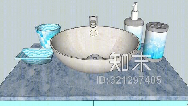 厕所浴室水槽SU模型下载【ID:321297405】