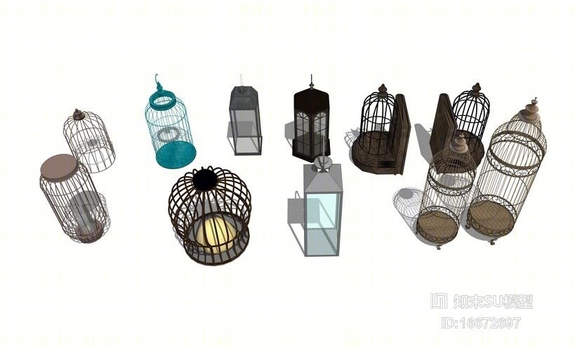 东南亚风情鸟笼灯SU模型下载【ID:16672697】