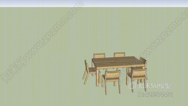 木桌椅SU模型下载【ID:425974401】