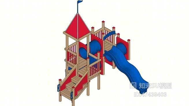儿童滑梯SU模型下载【ID:717983685】