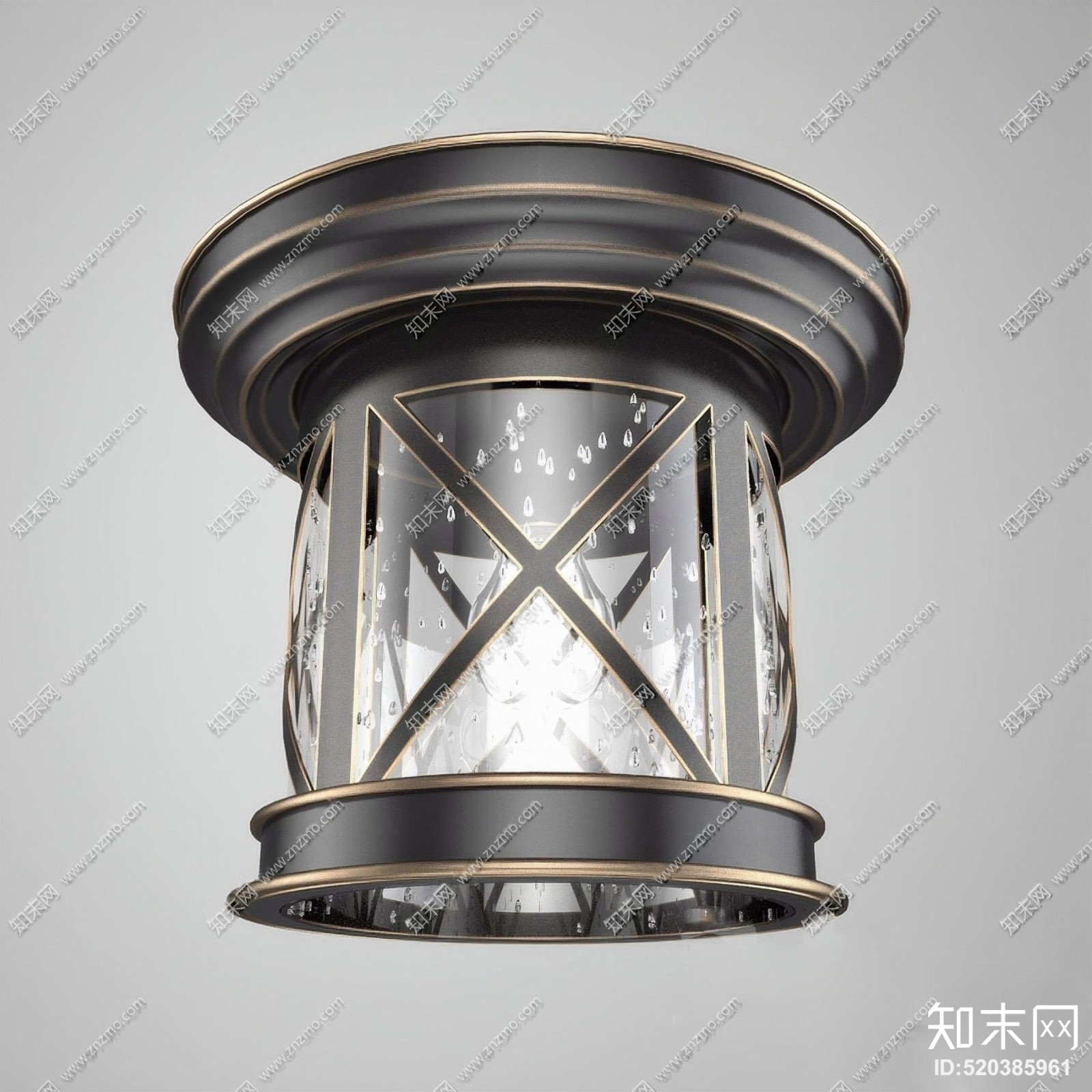 美式金属吊灯壁灯组合3D模型下载【ID:520385961】