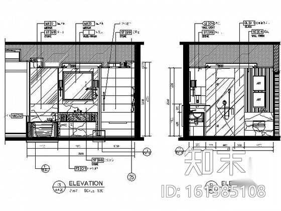 皇冠假日大酒店20号客房施工图cad施工图下载【ID:161985108】