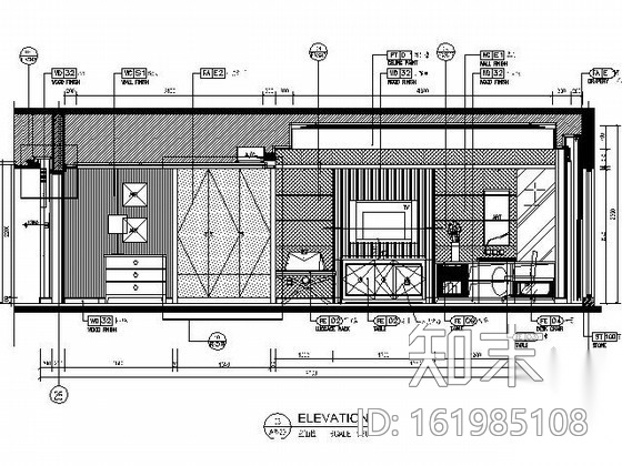皇冠假日大酒店20号客房施工图cad施工图下载【ID:161985108】