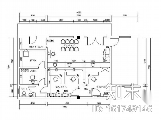 中国邮政某支行室内装修图cad施工图下载【ID:161749146】