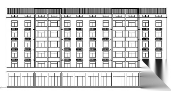 六层底商住宅楼[建结水暖电]全套cad施工图下载【ID:165136109】