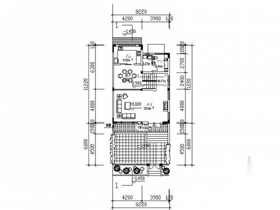 [新农村]某三层双拼住宅建筑方案cad施工图下载【ID:164870191】