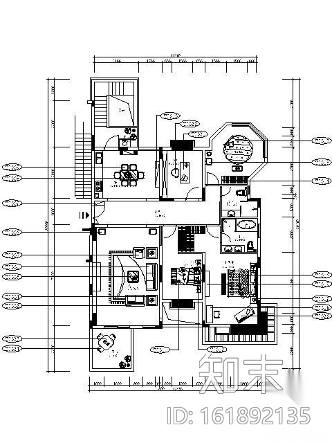 田园情怀主题样板间三居室施工图（含效果）施工图下载【ID:161892135】
