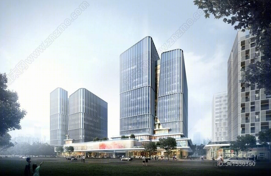 现代办公楼SU模型下载【ID:341530360】
