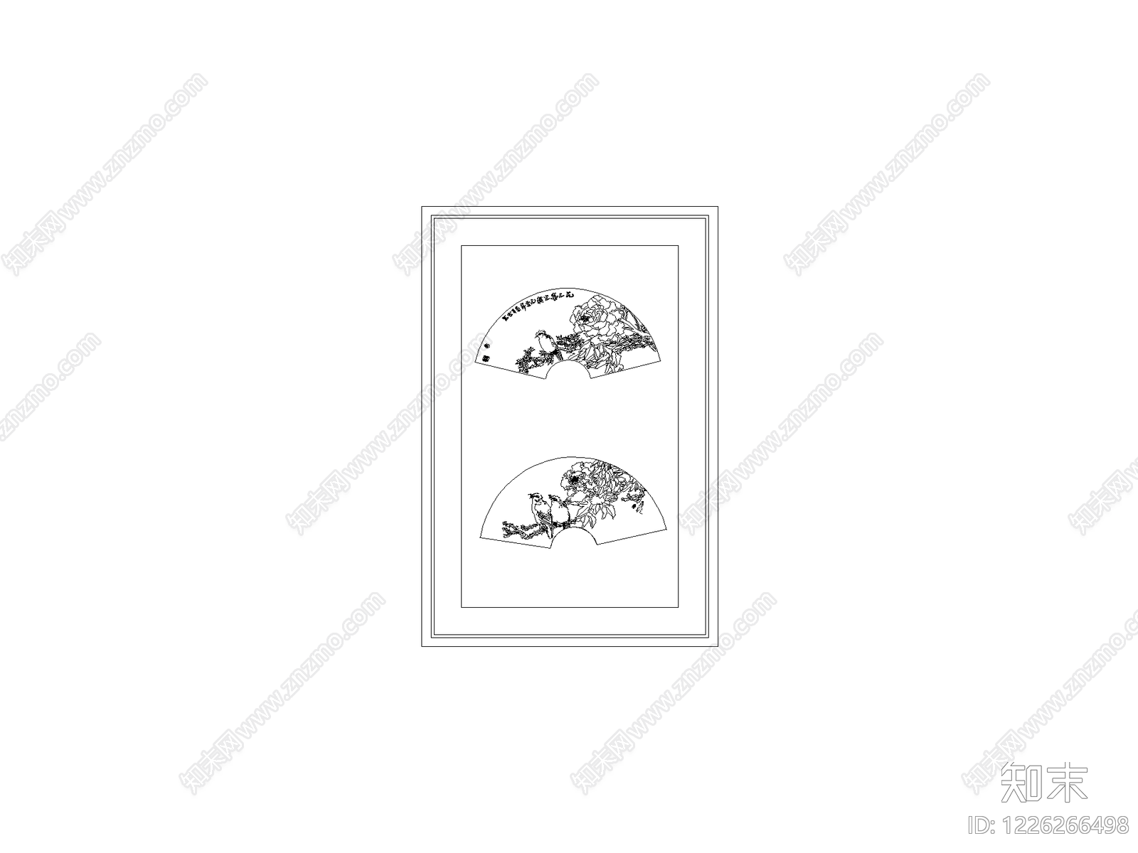 陈设类立面挂画cad施工图下载【ID:1226266498】