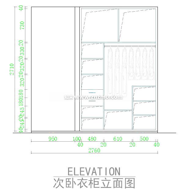 衣柜cad施工图下载【ID:181973112】