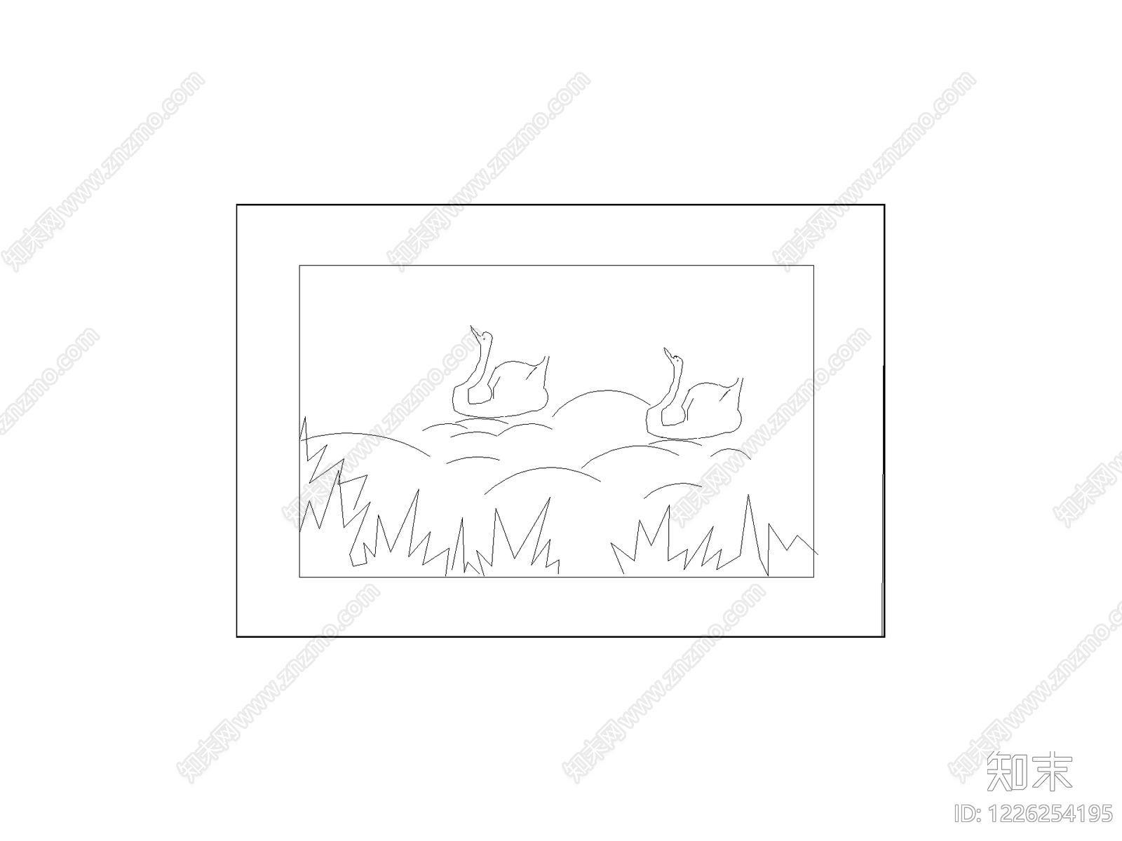 陈设类立面挂画cad施工图下载【ID:1226254195】