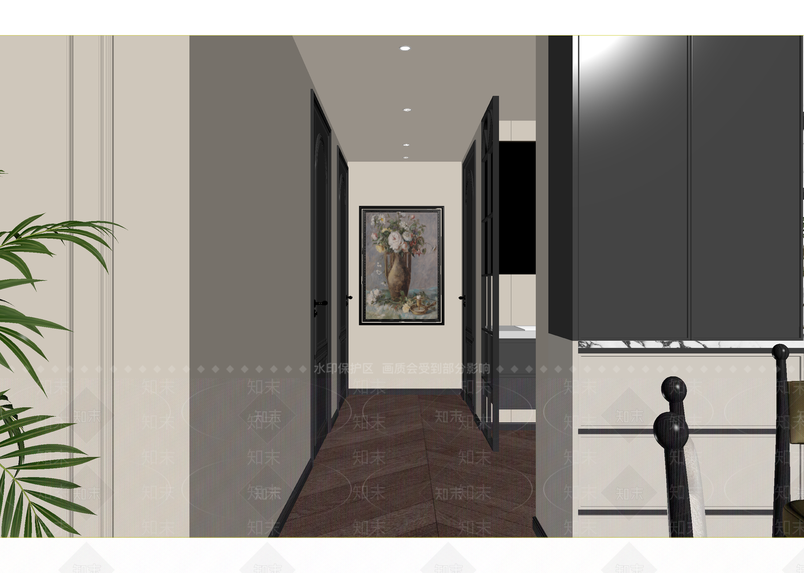 法式玄关3D模型下载【ID:1215193187】