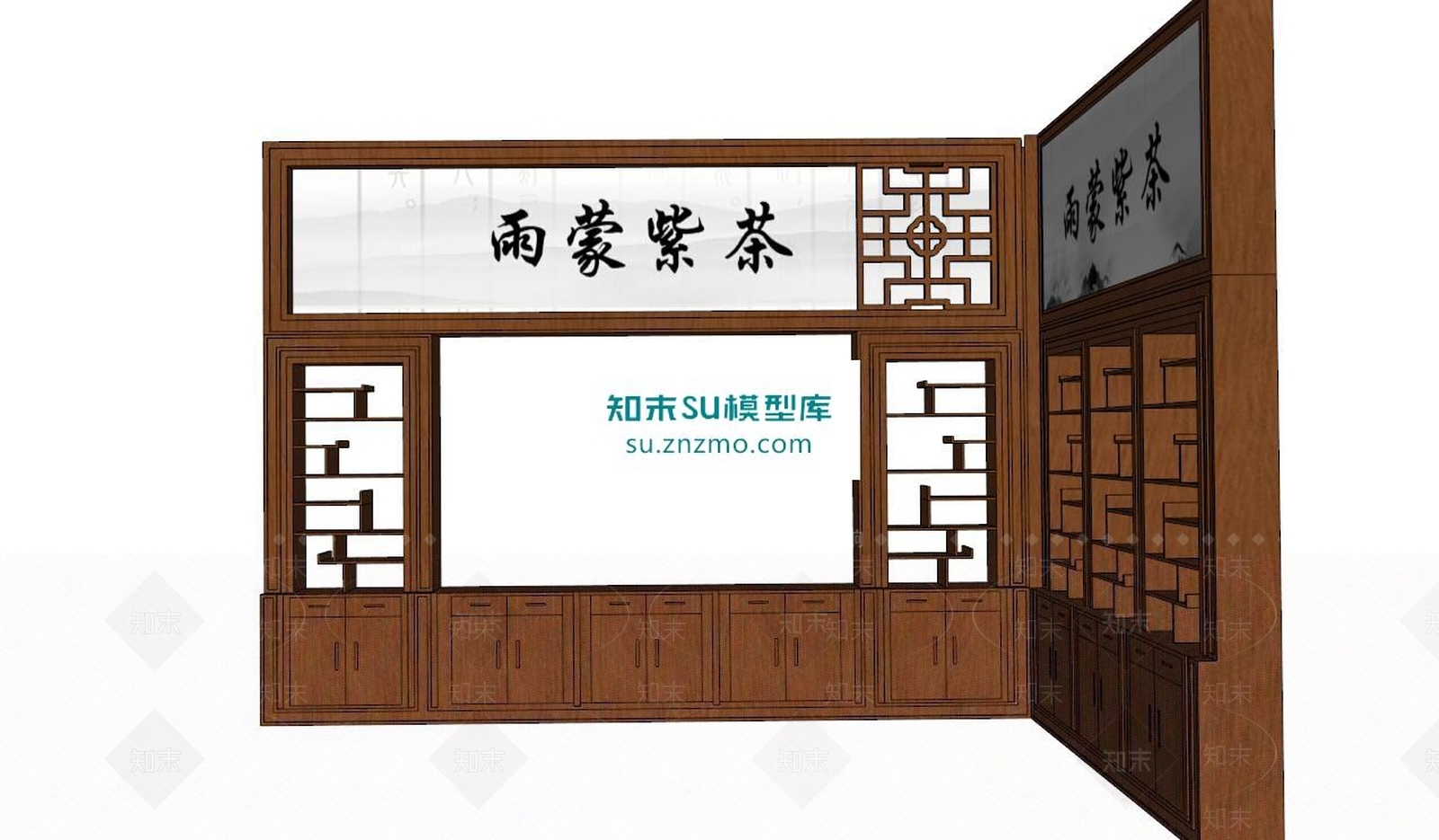 茶叶柜SU模型下载【ID:161529276】