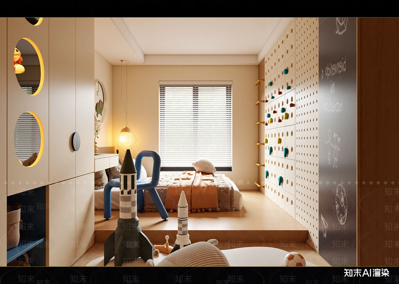 现代通用儿童房3D模型下载【ID:1214750356】