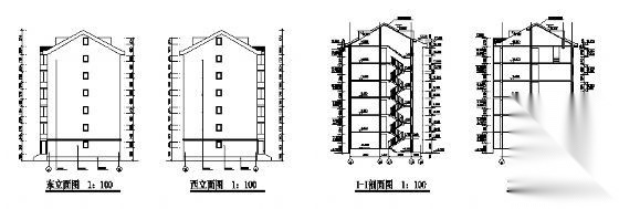 内蒙古某大学某六层住宅楼建筑方案图cad施工图下载【ID:149886169】