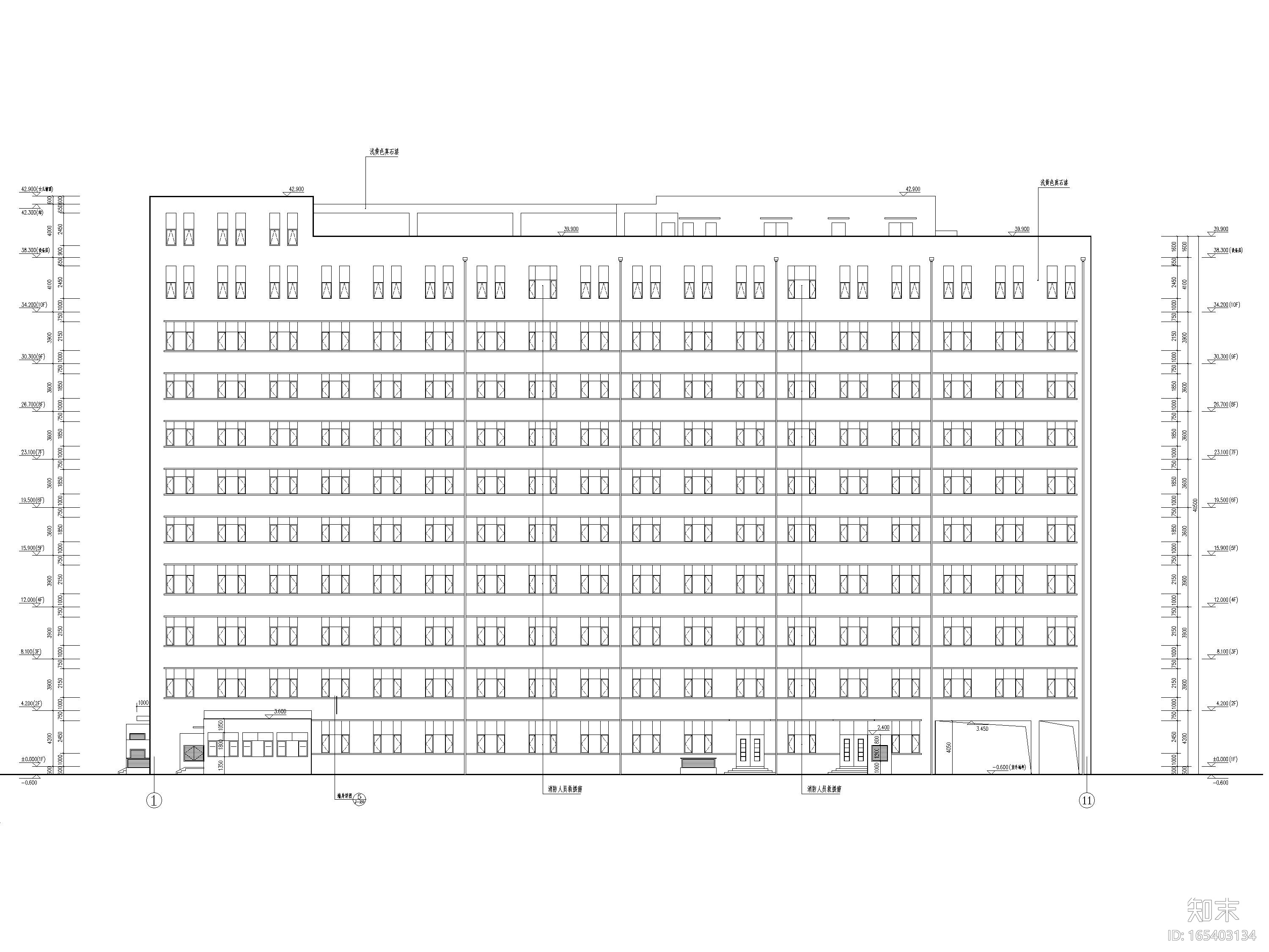 [河北]献县中医院建筑施工图+结构+消防图纸cad施工图下载【ID:165403134】