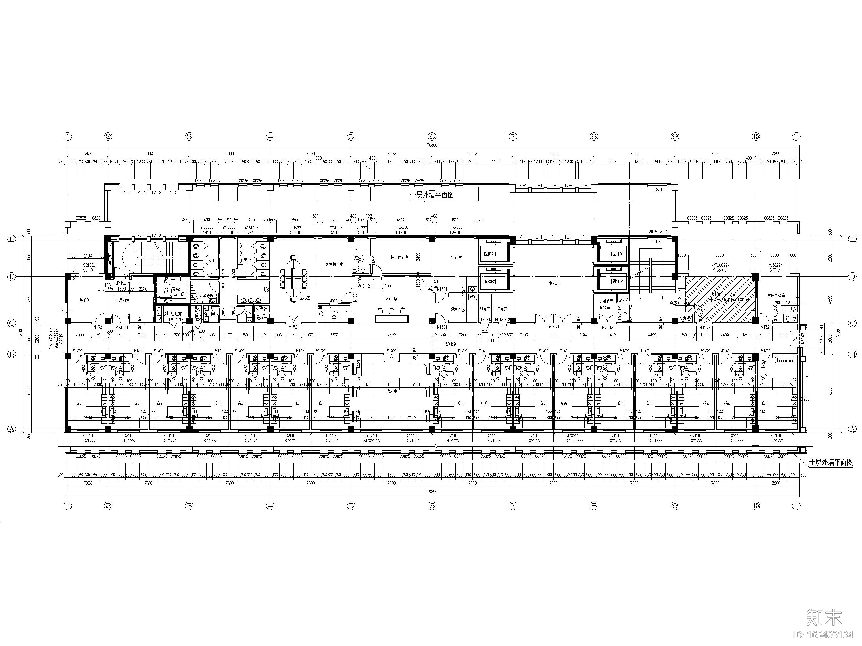 [河北]献县中医院建筑施工图+结构+消防图纸cad施工图下载【ID:165403134】