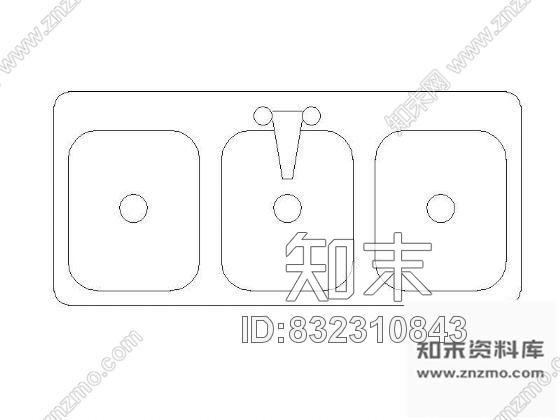 图块/节点厨房洗涤槽图块施工图下载【ID:832310843】