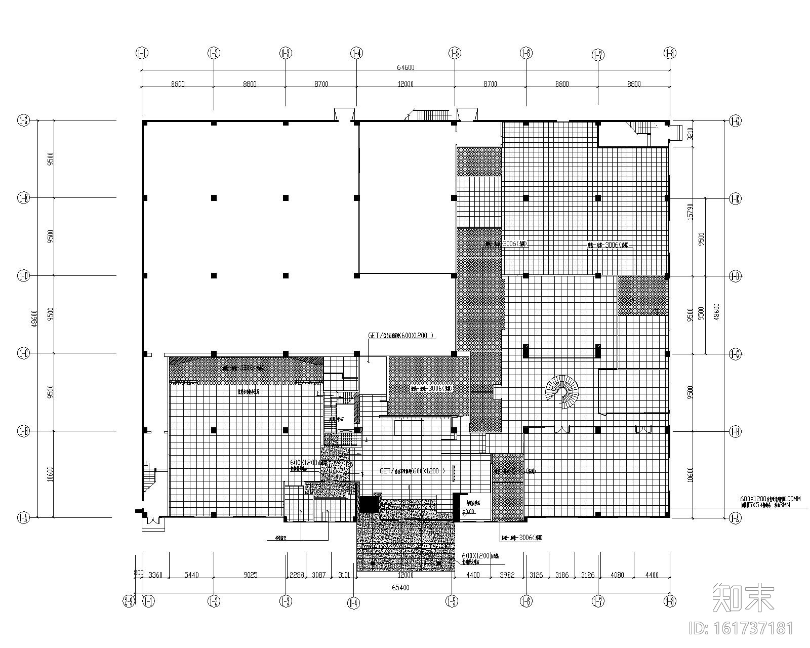 某某某办公楼室内装修设计施工图cad施工图下载【ID:161737181】