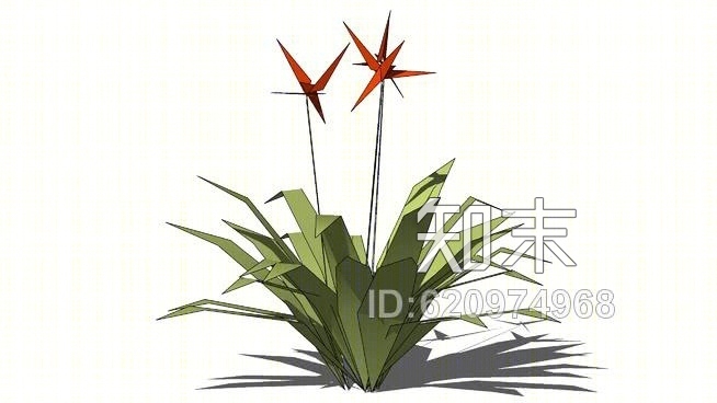 鹤望兰SU模型下载【ID:620974968】