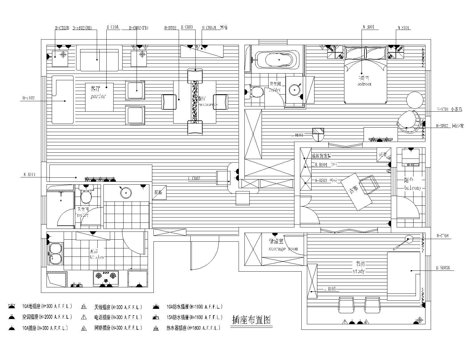 苏州130㎡ 现代简约风格三居室公寓施工图施工图下载【ID:160016199】