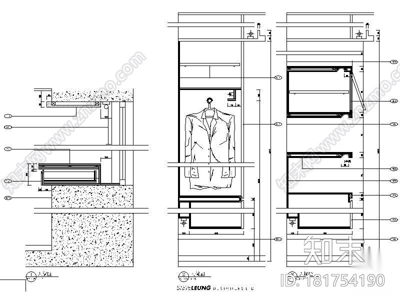 [杭州]简约风格四居样板房装修图施工图下载【ID:181754190】