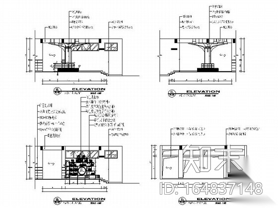 [浙江]生态园现代风格四层实验小学室内装修施工图（1...cad施工图下载【ID:164837148】