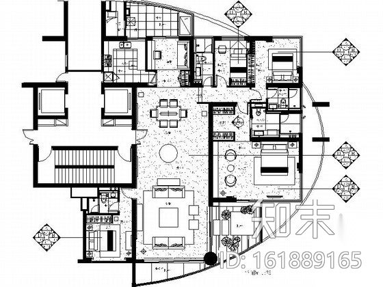 某高级私人单层别墅室内装修图（含实景）cad施工图下载【ID:161889165】