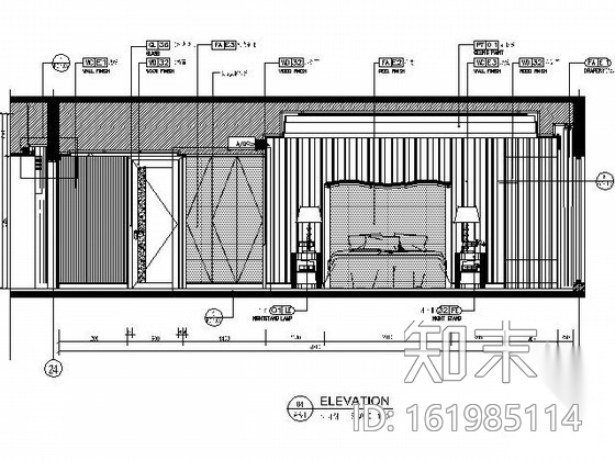 [厦门]某假日大酒店1号客房施工图cad施工图下载【ID:161985114】