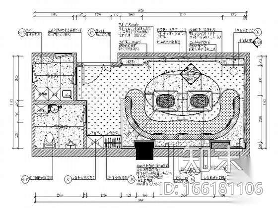 42㎡俱乐部夜总会包间室内装修图cad施工图下载【ID:166181106】