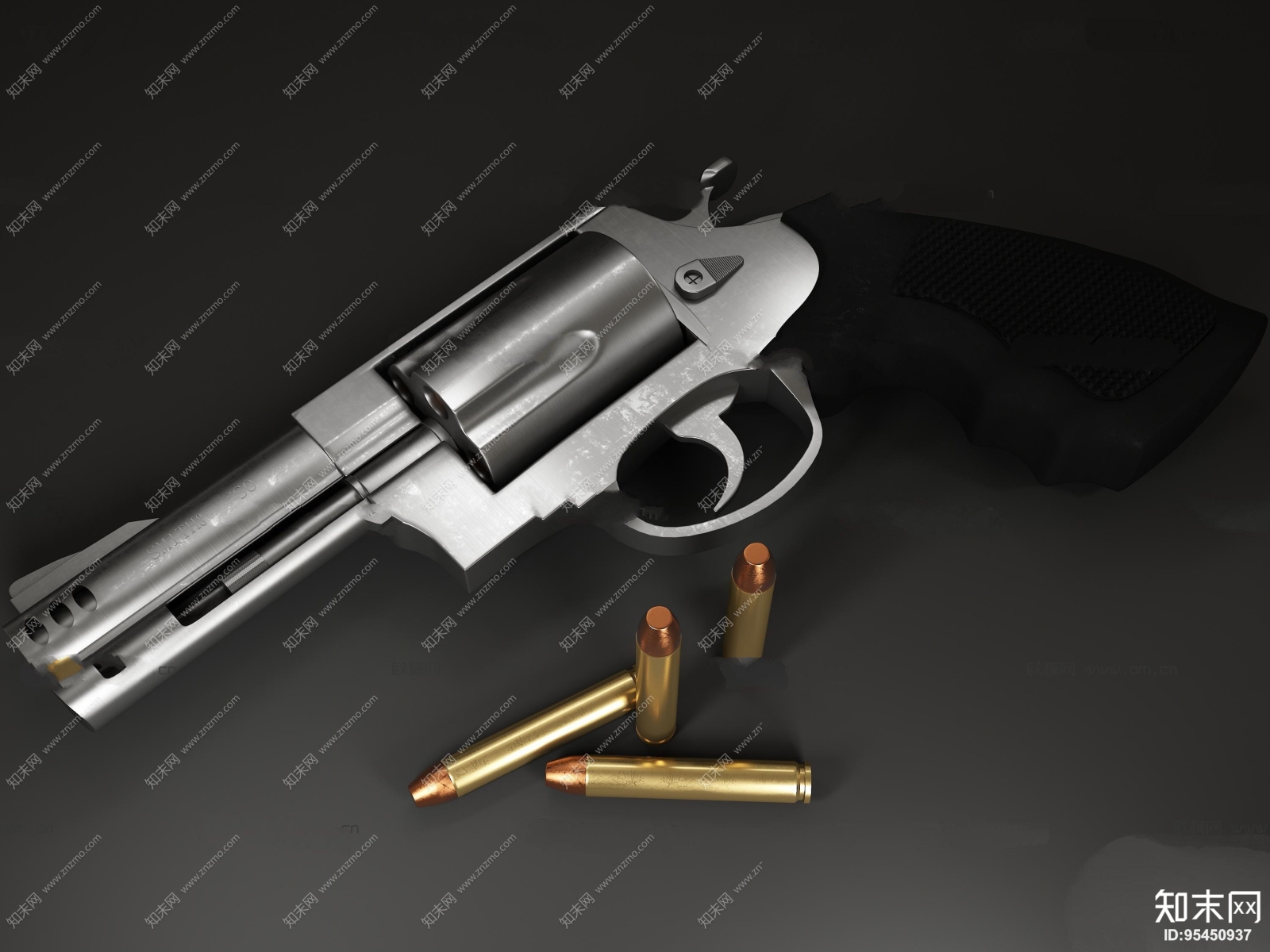现代左轮手枪3D模型下载【ID:95450937】