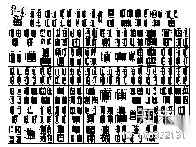 装饰门cad施工图下载【ID:166352131】
