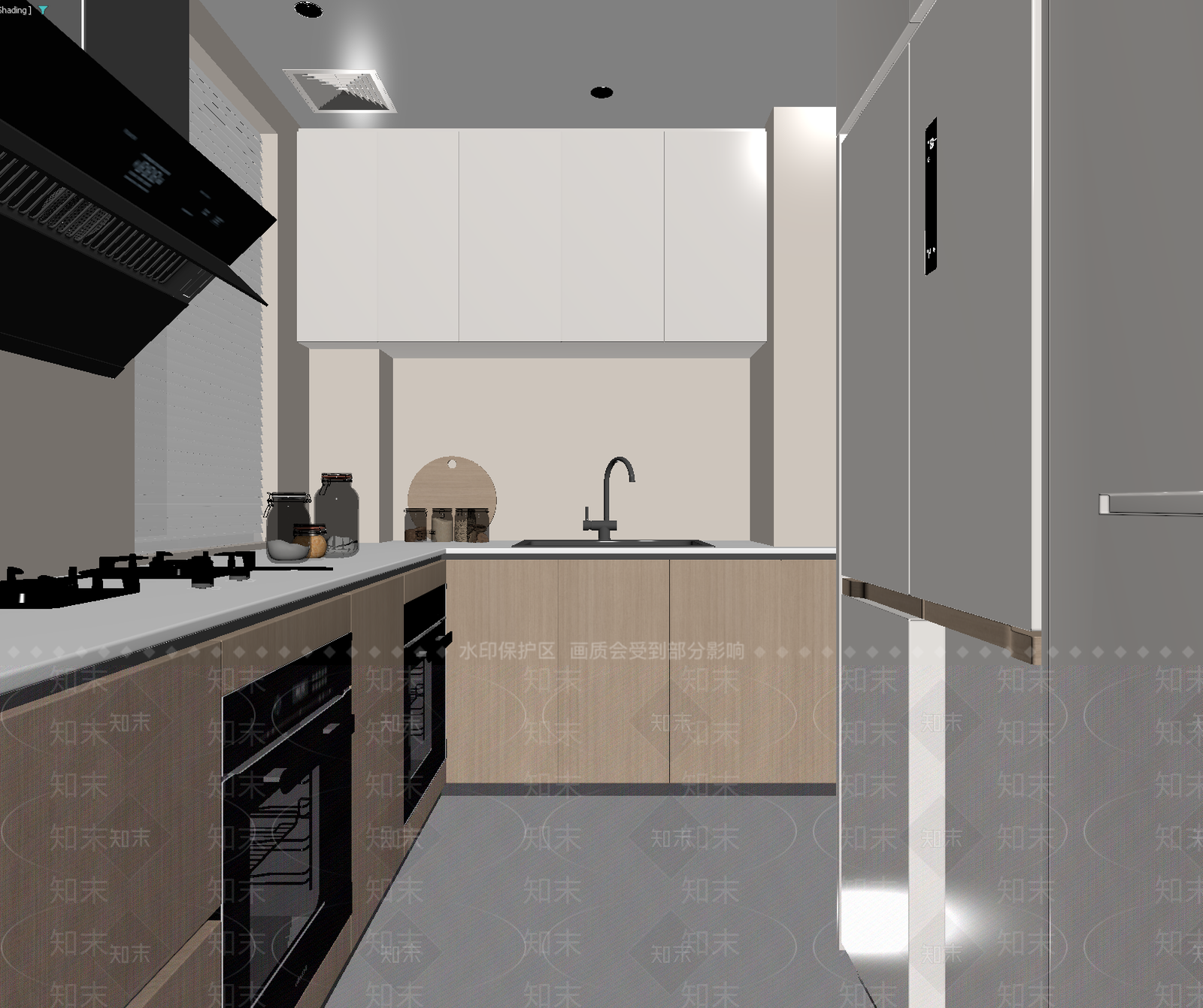 原木封闭式厨房3D模型下载【ID:1214836033】
