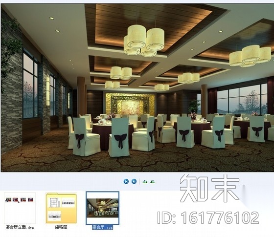 [上海]某奢华饭店宴会厅装修图（含效果）cad施工图下载【ID:161776102】