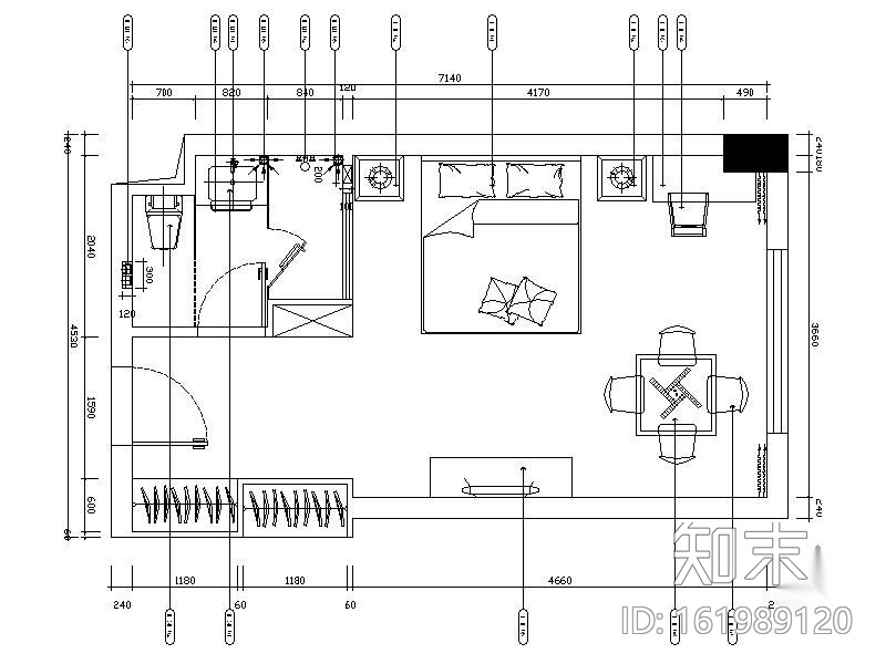 酒店客房装修图cad施工图下载【ID:161989120】