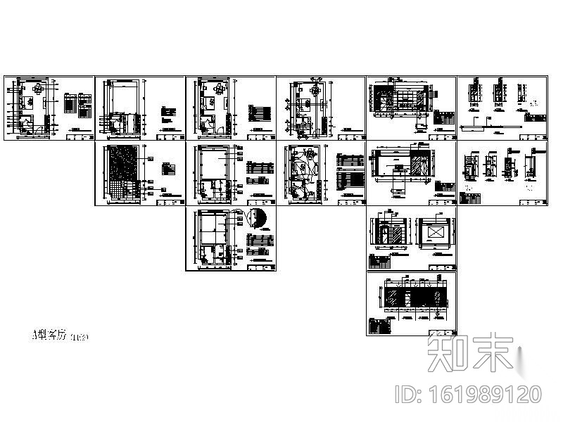 酒店客房装修图cad施工图下载【ID:161989120】
