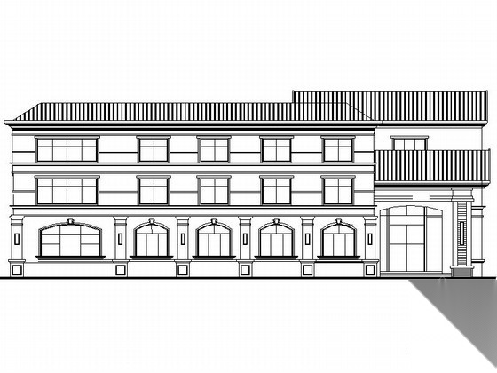 某小区三层简欧式会所建筑扩初图cad施工图下载【ID:167250186】