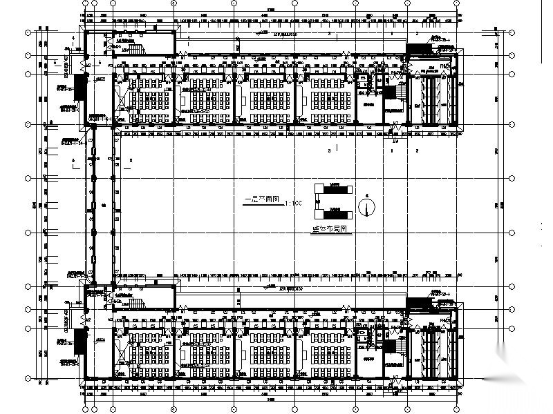 [宁夏]经典学院风格中学教学楼建筑施工图cad施工图下载【ID:165739174】