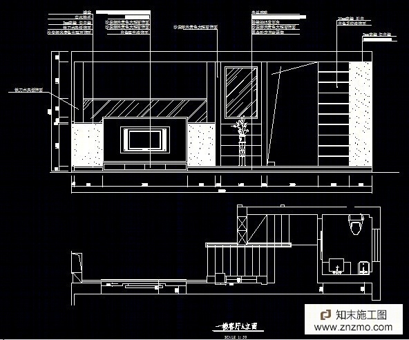 现代风格别墅cad施工图下载【ID:36916869】